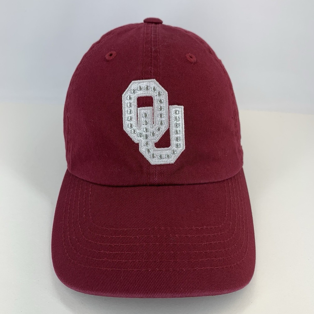 OU Silver Dots Hat Women Oklahoma Sooners Red Captivating Strapback Baseball Cap